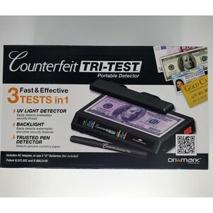 Dry Mark‎ Tri Test Counterfeit Portable Bill Detector w/Pen - Black New